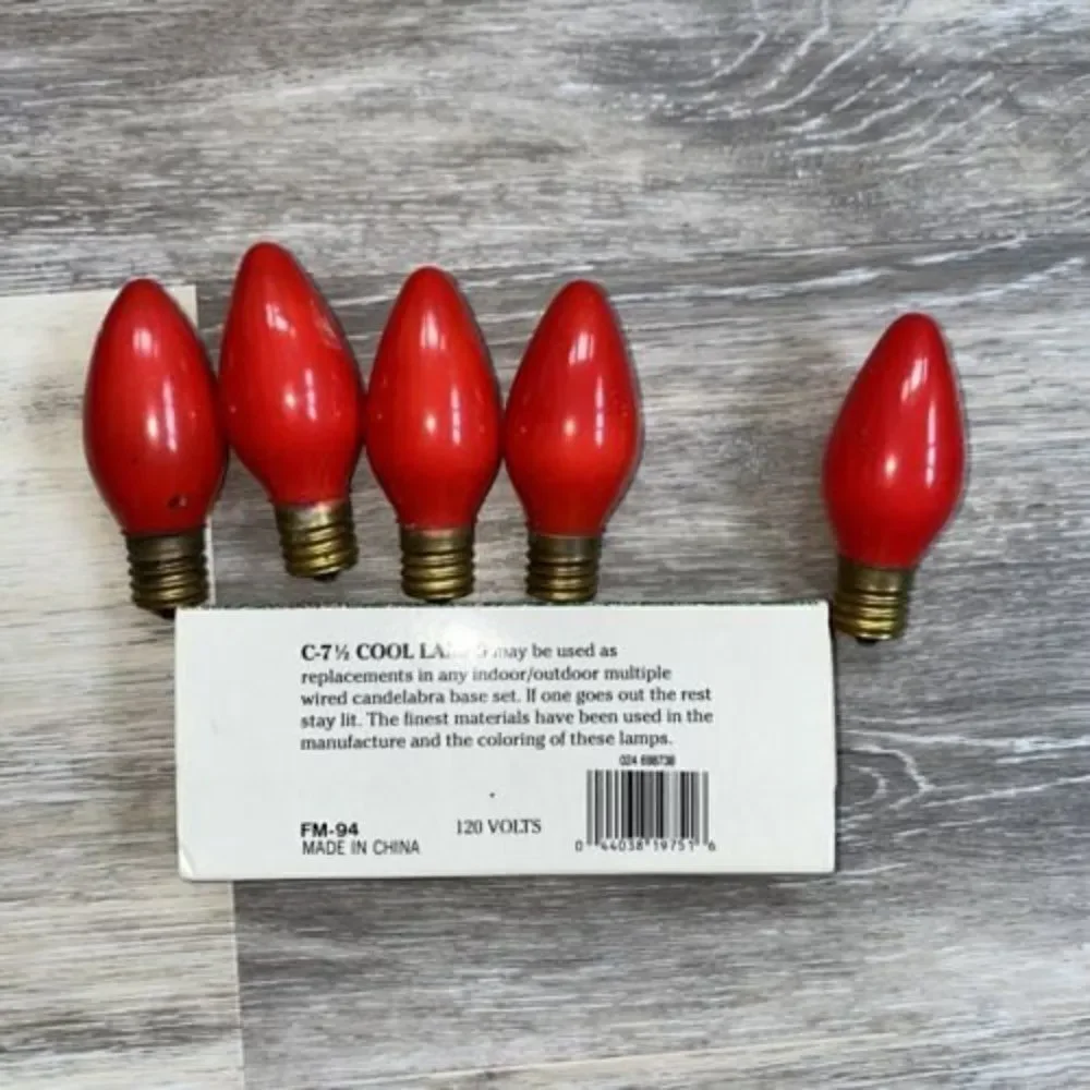 Lot Of 10 Frank’s Nursery Christmas Tree Bulbs C-7 1/2 Red Vintage Orange